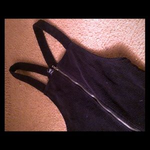 Overall dress with button suspended straps